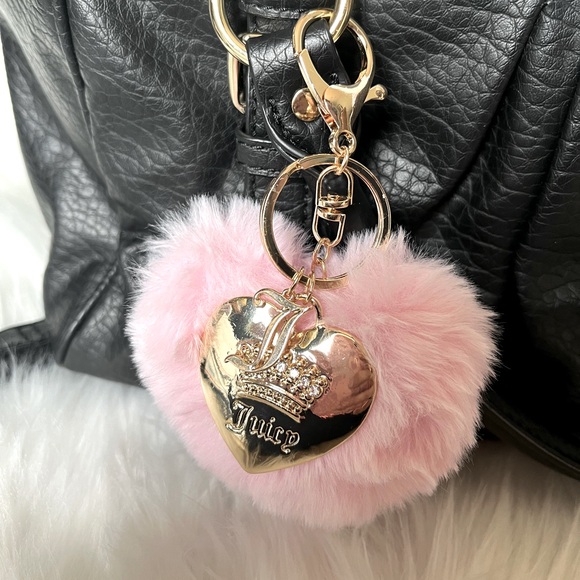 JUICY COUTURE Black adjustable Crossbody/shoulder Bag and bag charm NWOT - Picture 3 of 13